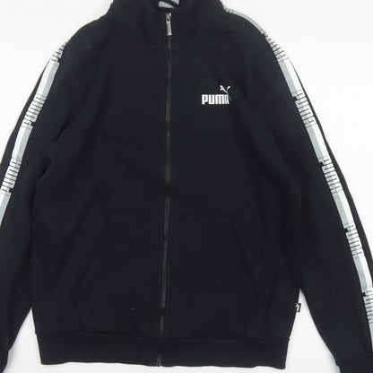 Puma Men’s Black S Full Zip Logo Track Jacket Stand-Up Collar