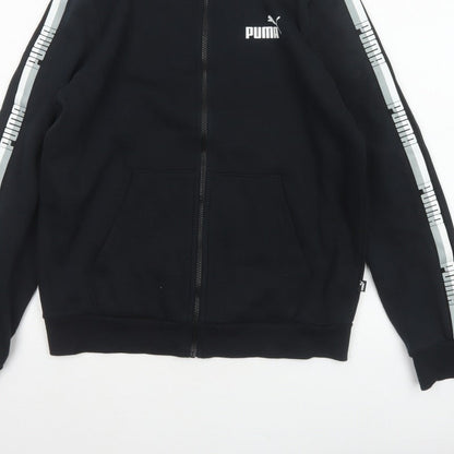 Puma Men’s Black S Full Zip Logo Track Jacket Stand-Up Collar