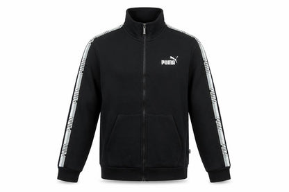 Puma Men’s Black S Full Zip Logo Track Jacket Stand-Up Collar