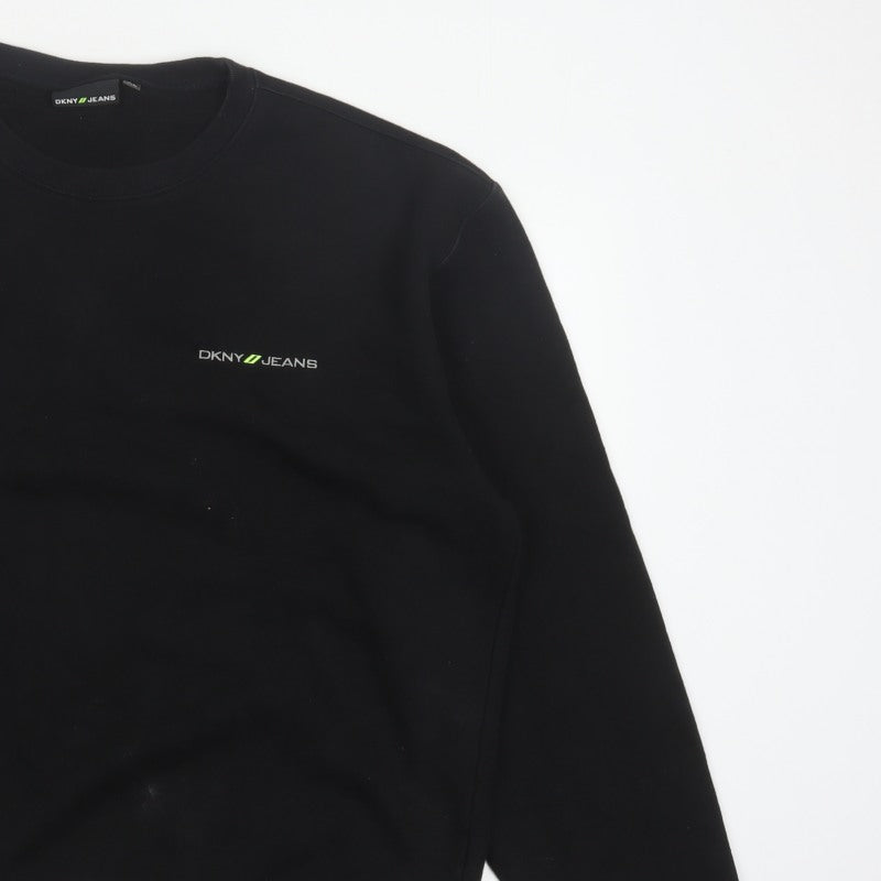 DKNY Jeans Men’s Black XL Crew Neck Logo Pullover Sweatshirt