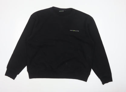 DKNY Jeans Men’s Black XL Crew Neck Logo Pullover Sweatshirt