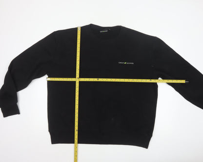 DKNY Jeans Men’s Black XL Crew Neck Logo Pullover Sweatshirt