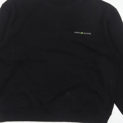 DKNY Jeans Men’s Black XL Crew Neck Logo Pullover Sweatshirt