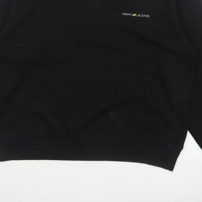 DKNY Jeans Men’s Black XL Crew Neck Logo Pullover Sweatshirt