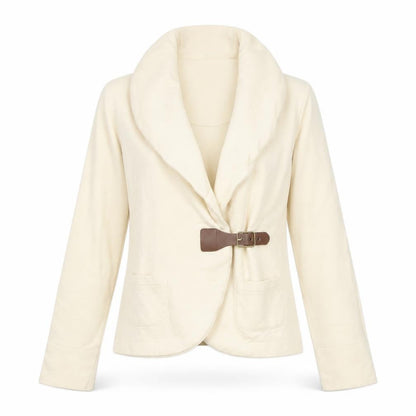 Ralph Lauren Women Ivory Size S Hooded Drape Buckle Jacket