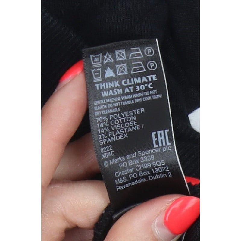 Marks and Spencer Women’s Black Size 14 Thermal Pullover Sweatshirt