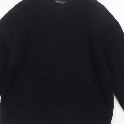 Marks and Spencer Women’s Black Size 14 Thermal Pullover Sweatshirt