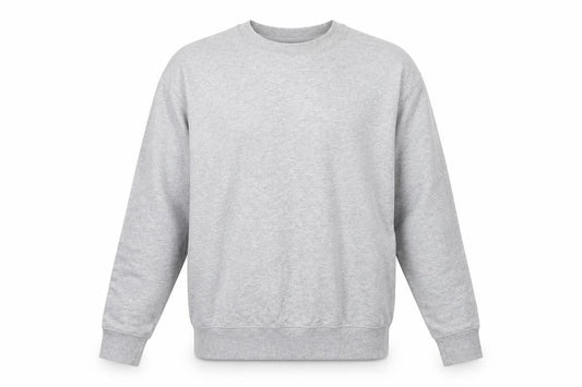 Front view of Stanley/Stella Men’s Grey M Crew Neck Pullover Fleece Sweatshirt