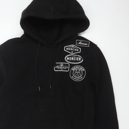 Mercier Men’s Black M Pullover Logo Graphic Hoodie Hooded