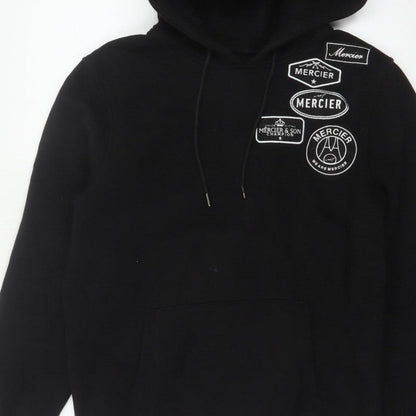 Mercier Men’s Black M Pullover Logo Graphic Hoodie Hooded