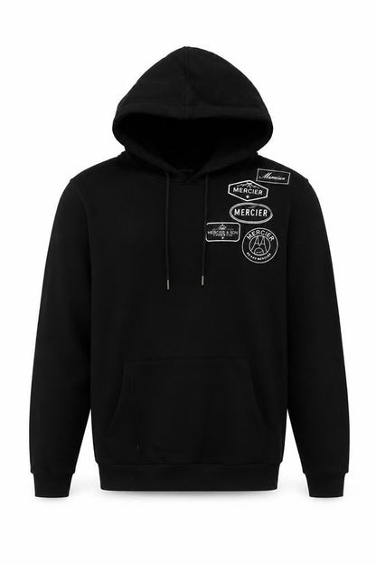 Mercier Men’s Black M Pullover Logo Graphic Hoodie Hooded
