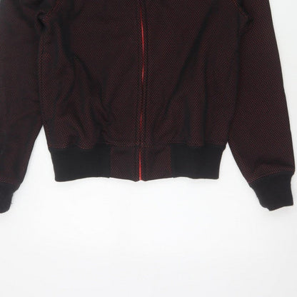 Avirex USA Men's Black Red S Full Zip Hooded Fleece Logo Hoodie