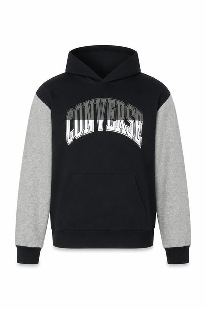 Converse Boys Black Grey XL 13-15 Years Pullover Logo Hoodie
