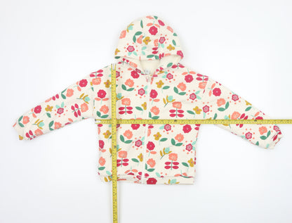 Tu Girls Multicoloured Floral Full Zip Hoodie 6-7 Years Fleece Lined
