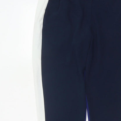 French Connection Women Blue White Tapered Dress Trousers UK 14