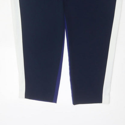 French Connection Women Blue White Tapered Dress Trousers UK 14