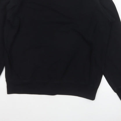 Uniqlo Men’s Black L Cotton Blend Crew Neck Pullover Sweatshirt Pockets