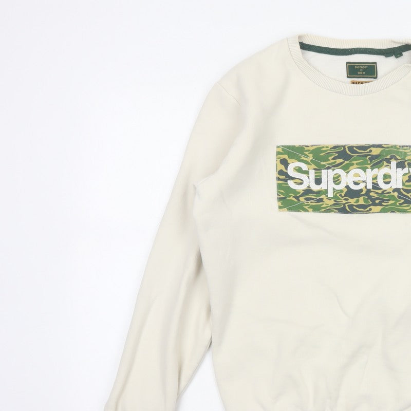 Superdry Men Ivory M Camo Logo Crew Neck Pullover Sweatshirt