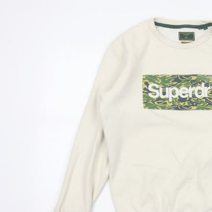 Superdry Men Ivory M Camo Logo Crew Neck Pullover Sweatshirt