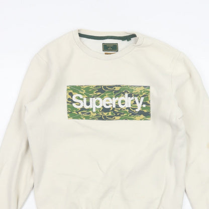 Superdry Men Ivory M Camo Logo Crew Neck Pullover Sweatshirt