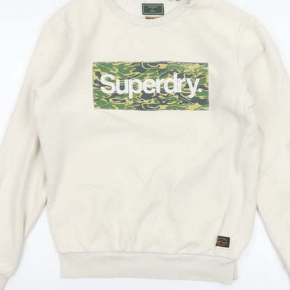 Superdry Men Ivory M Camo Logo Crew Neck Pullover Sweatshirt