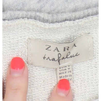 Zara Trafaluc Women’s Grey S Skull Love Raw Edge Graphic Sweatshirt