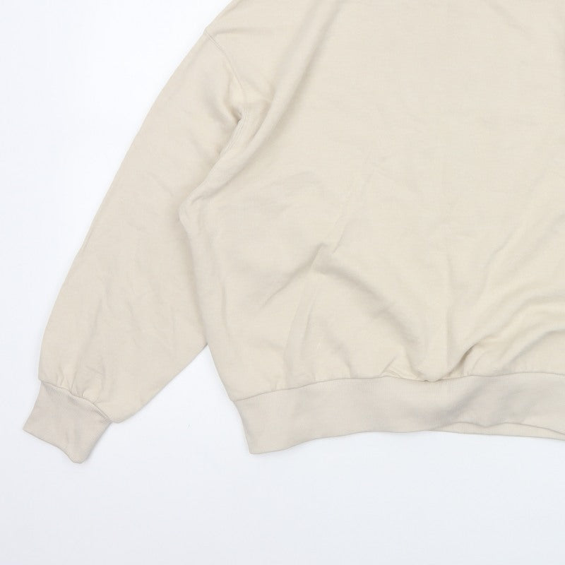 H&M Women’s Beige S Oversized Crew Neck Pullover Sweatshirt