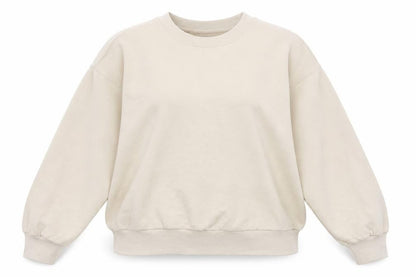 H&M Women’s Beige S Oversized Crew Neck Pullover Sweatshirt