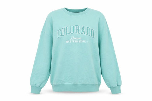F&F Active Women’s Blue Colorado Graphic Crew Neck Sweatshirt Size S