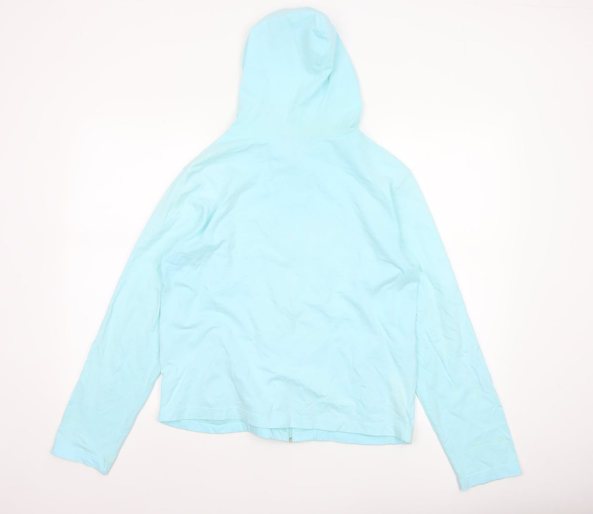 Isle Women Blue L Full Zip Hooded Anna Maria Island Cotton Hoodie