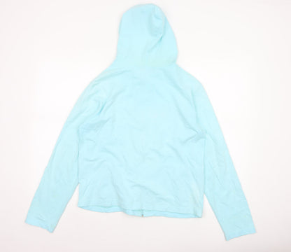 Isle Women Blue L Full Zip Hooded Anna Maria Island Cotton Hoodie