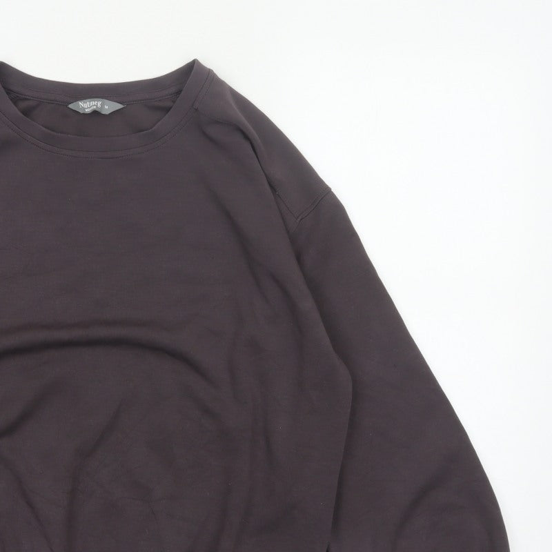Nutmeg Women Brown Size 14 Balloon Sleeve Crew Neck Sweatshirt