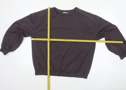 Nutmeg Women Brown Size 14 Balloon Sleeve Crew Neck Sweatshirt