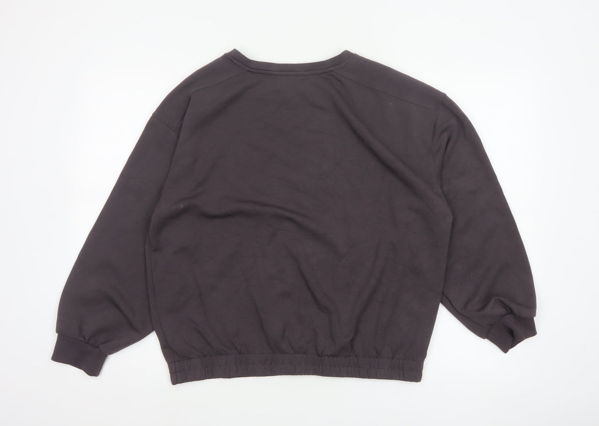 Nutmeg Women Brown Size 14 Balloon Sleeve Crew Neck Sweatshirt