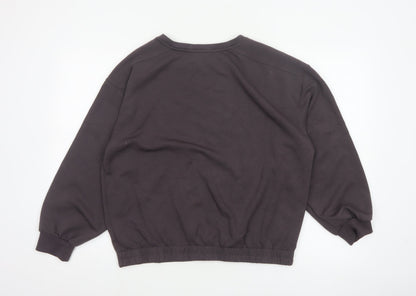 Nutmeg Women Brown Size 14 Balloon Sleeve Crew Neck Sweatshirt