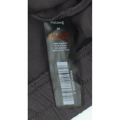 Nutmeg Women Brown Size 14 Balloon Sleeve Crew Neck Sweatshirt