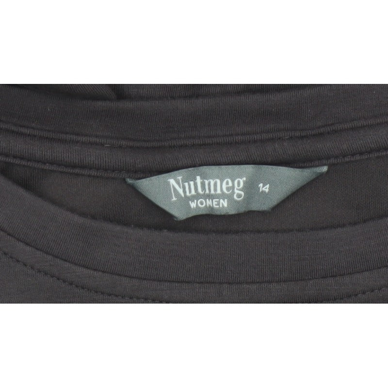 Nutmeg Women Brown Size 14 Balloon Sleeve Crew Neck Sweatshirt