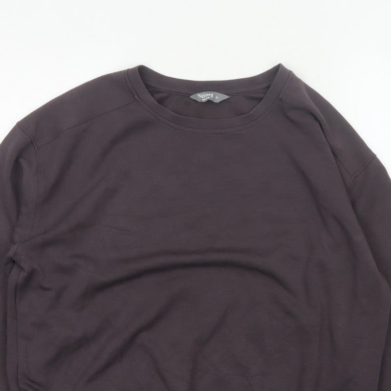Nutmeg Women Brown Size 14 Balloon Sleeve Crew Neck Sweatshirt