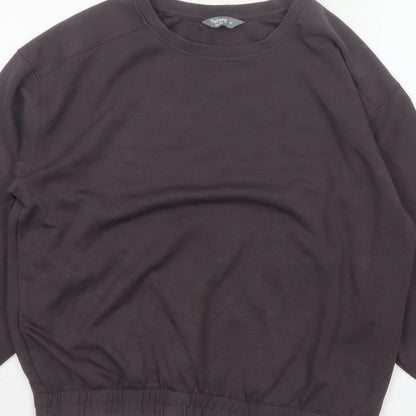 Nutmeg Women Brown Size 14 Balloon Sleeve Crew Neck Sweatshirt