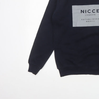 Nicce London Men’s Blue XS Pullover Graphic Logo Crew Neck Sweatshirt