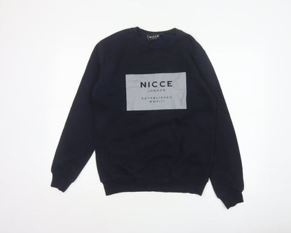 Nicce London Men’s Blue XS Pullover Graphic Logo Crew Neck Sweatshirt