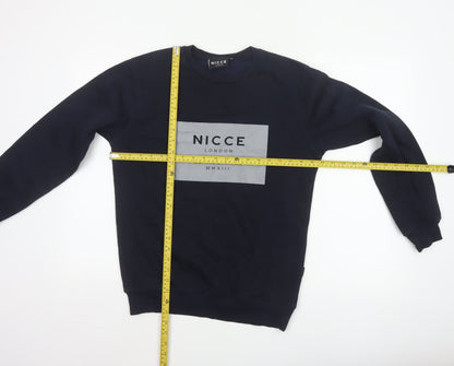 Nicce London Men’s Blue XS Pullover Graphic Logo Crew Neck Sweatshirt