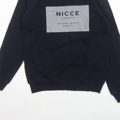Nicce London Men’s Blue XS Pullover Graphic Logo Crew Neck Sweatshirt