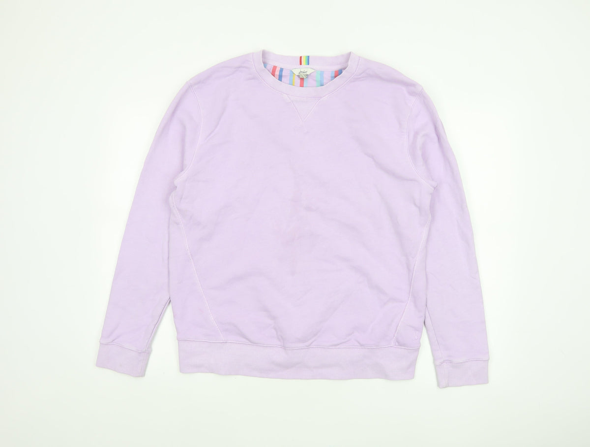 Joules Women Pink UK 12 Cotton Raglan Crew Neck Pullover Sweatshirt