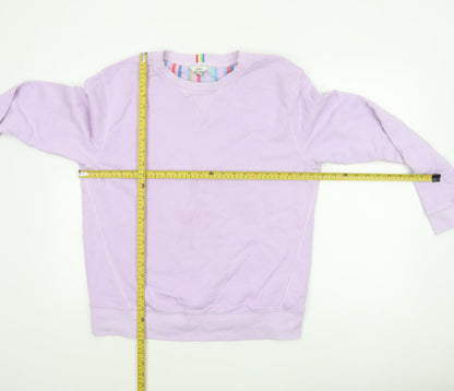 Joules Women Pink UK 12 Cotton Raglan Crew Neck Pullover Sweatshirt