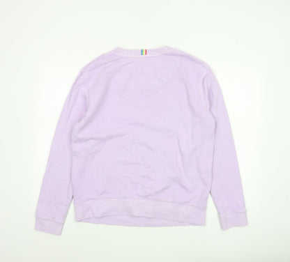 Joules Women Pink UK 12 Cotton Raglan Crew Neck Pullover Sweatshirt