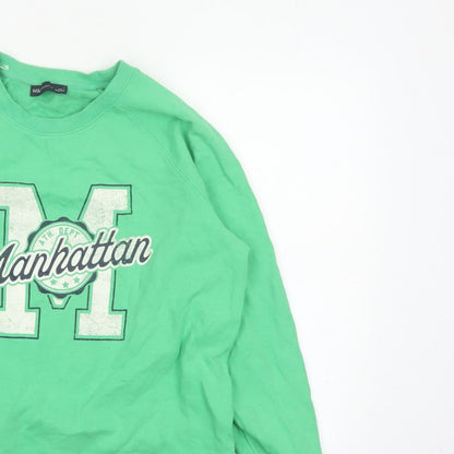 Marks and Spencer Women Green M Manhattan Logo Crew Sweatshirt