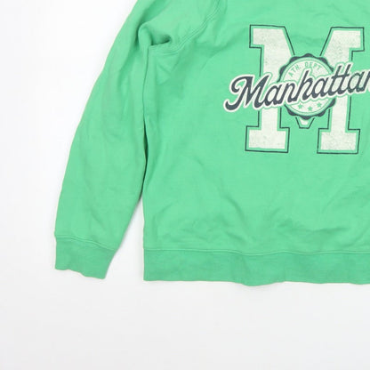 Marks and Spencer Women Green M Manhattan Logo Crew Sweatshirt