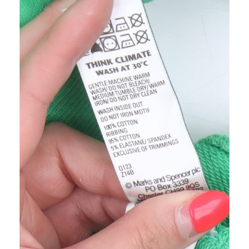 Marks and Spencer Women Green M Manhattan Logo Crew Sweatshirt