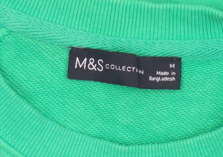 Marks and Spencer Women Green M Manhattan Logo Crew Sweatshirt